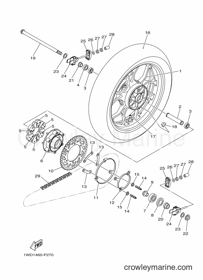 2015 Sport Bike YZF-R3 - YZF-R3 (2MS2) [010] - REAR WHEEL