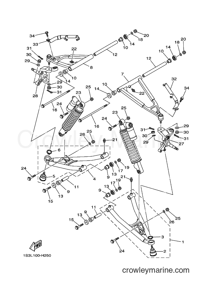 2008 ATV YFM700R - YFM700R (1S3N) [010] - FRONT SUSPENSION & WHEEL