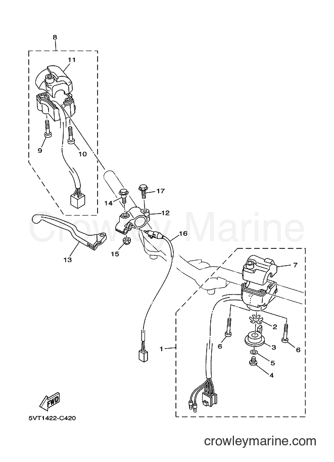 2004 Scooter T110E - T110E (5VT1) [010] - SWITCH & LEVER FOR DRUM BRAKE