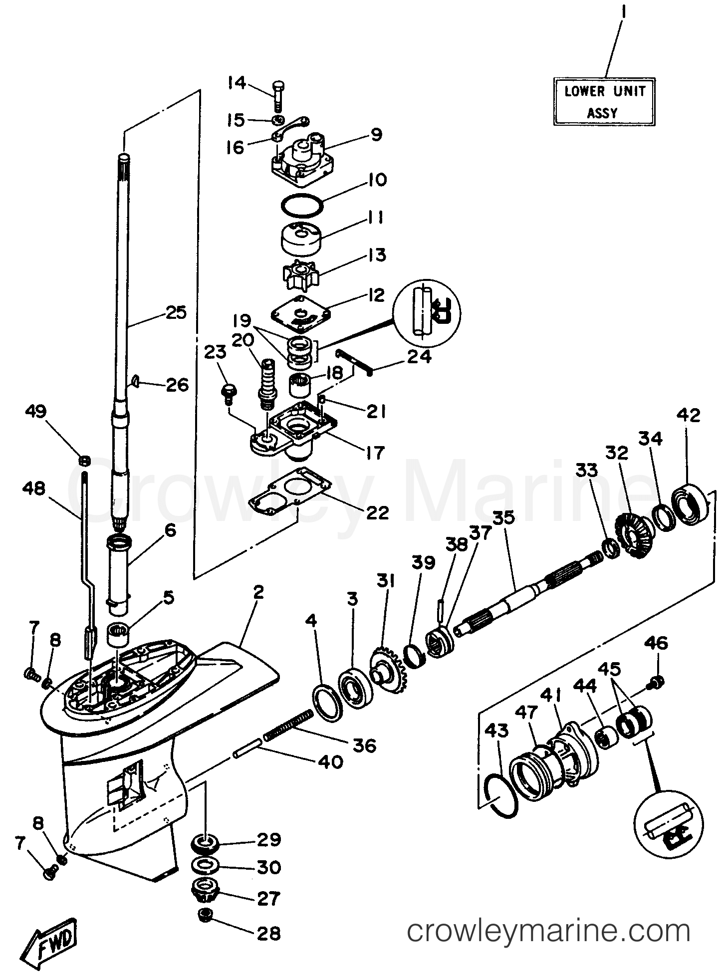 Yamaha Motors 25ELHV - LOWER CASING DRIVE 1