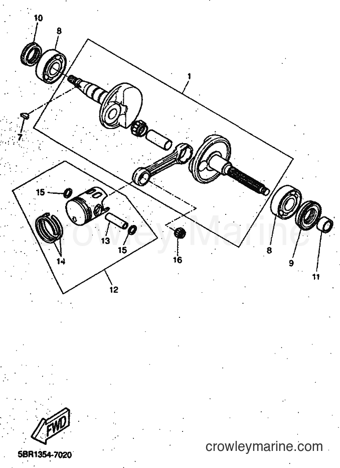 1998 Scooter YQ50 - YQ50 (5DR3) [999] - CRANKSHAFT & PISTON