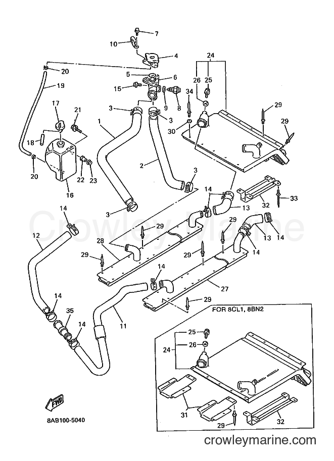 1995 Snowmobile VX500 - VX500 (8AB2) [010] - RADIATOR & HOSE