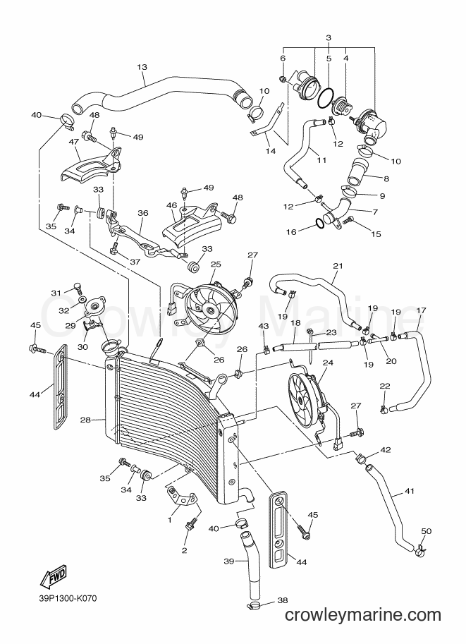 Yamaha Motors FZ8-N (39PC) [010] - RADIATOR & HOSE