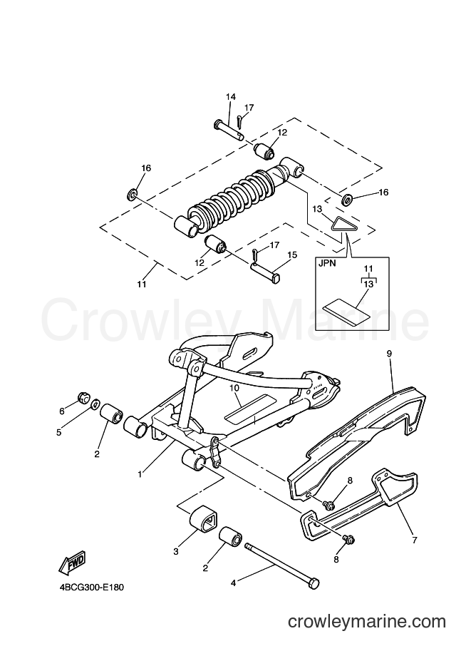 2007 Dirt Bike PW80 - PW80 (4BCH) [010] - REAR ARM & SUSPENSION