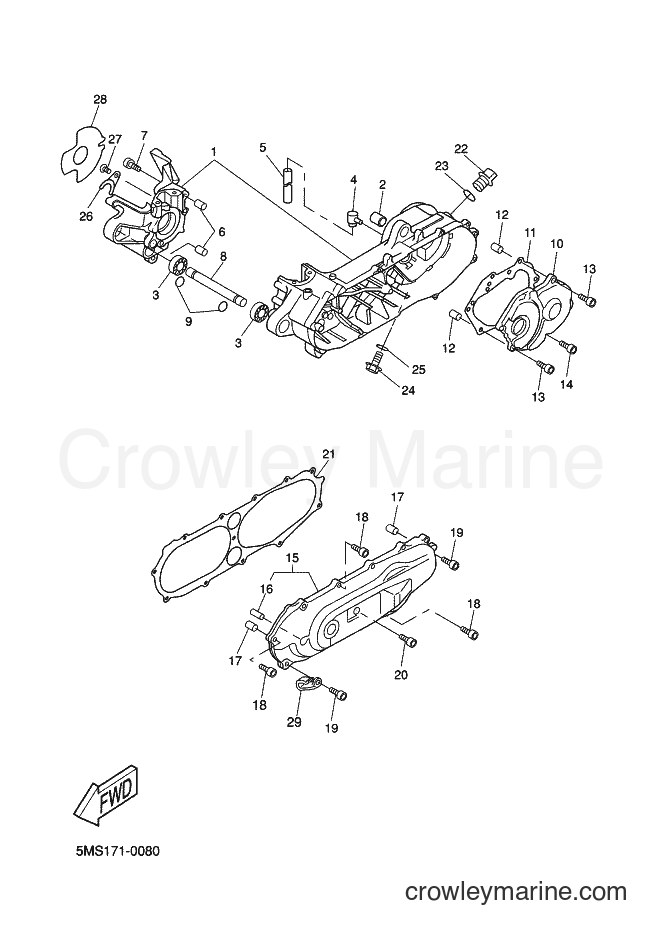 Yamaha Motors CW50 (5MS2) [010] - CRANKCASE