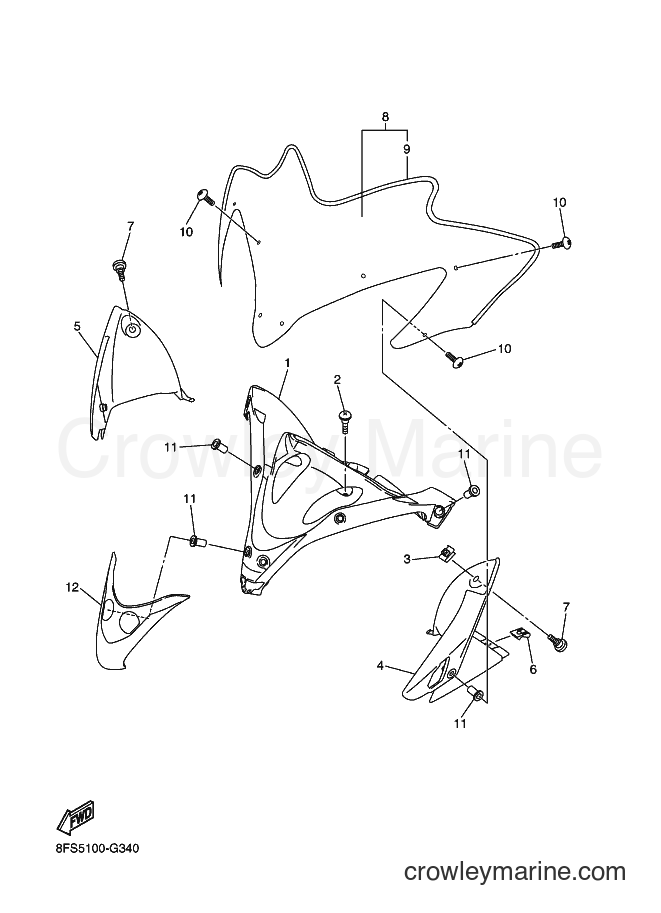 Yamaha Motors RX10MS (8GY5) [020] - WINDSHIELD