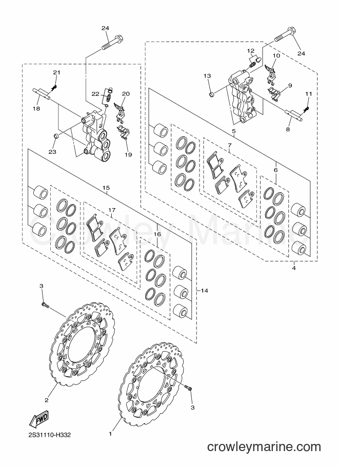 Yamaha Motors VMX17 (2CEA) [010] - FRONT BRAKE CALIPER