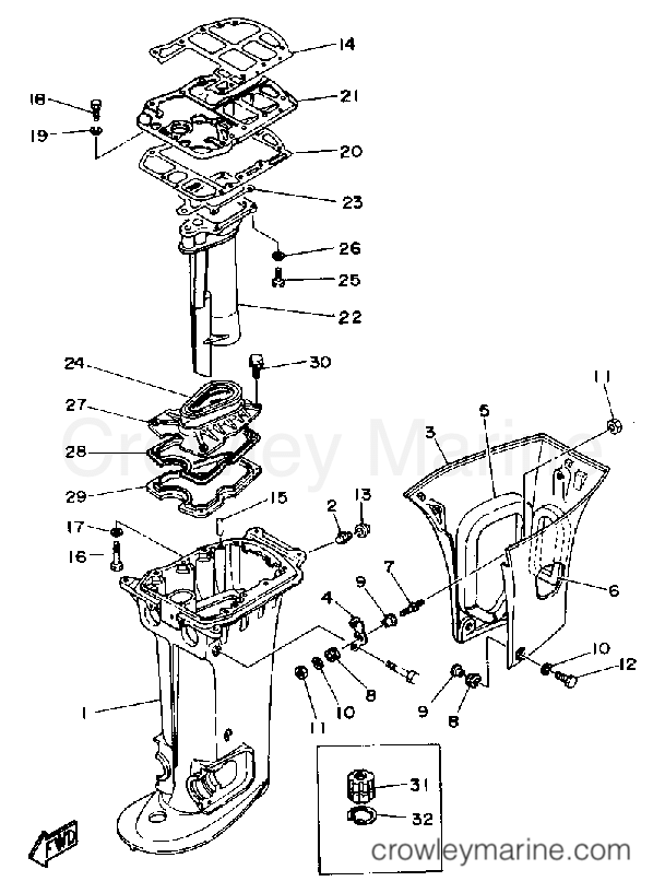 Yamaha Motors CV40ELD - UPPER CASING