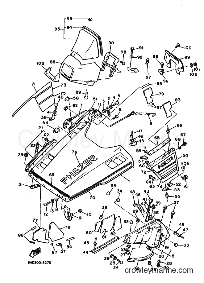 1989 Snowmobile PZ480 - PZ480 (86G1) [010] - SHROUD & WINDSHIELD