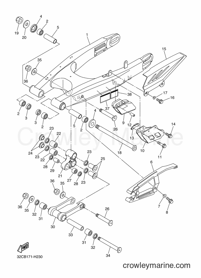 2013 Dirt Bike WR250R - WR250R (2CF3) [010] - REAR ARM