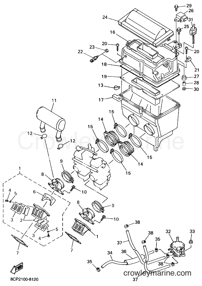 Yamaha Motors VX600LT (8CS2) [020] - INTAKE FOR VX600