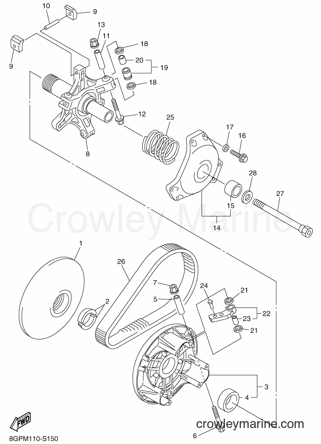 2017 Snowmobile RPZ50M - RPZ50M (8GPM) [020] - PRIMARY SHEAVE