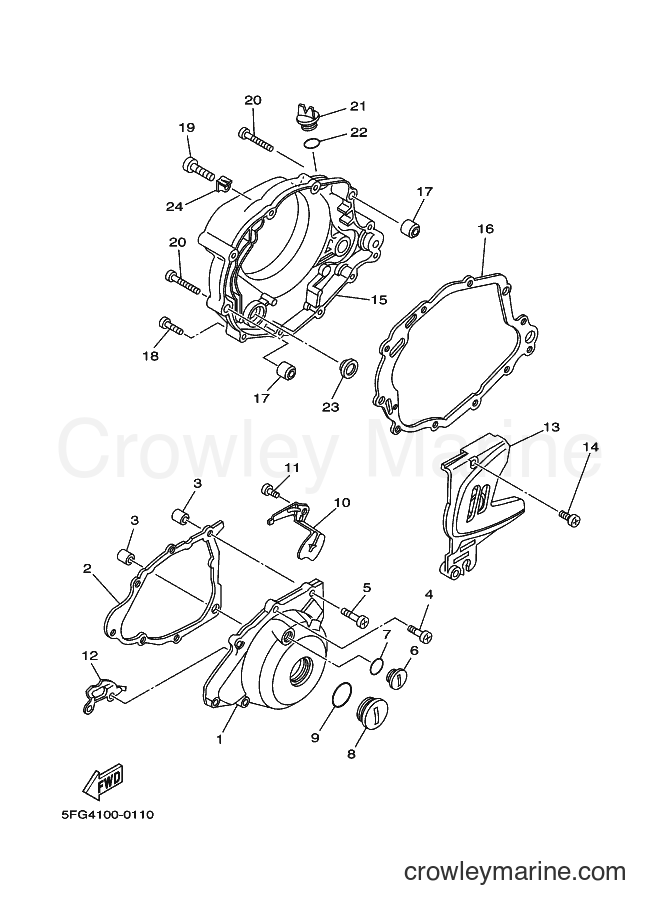 2000 Dirt Bike TT-R225 - TT-R225 (5FG6) [010] - CRANKCASE COVER 1