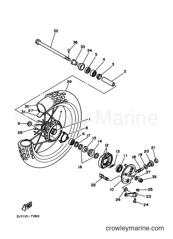 1997 Dirt Bike TW200E - TW200E (3AWV) [010] - FRONT WHEEL