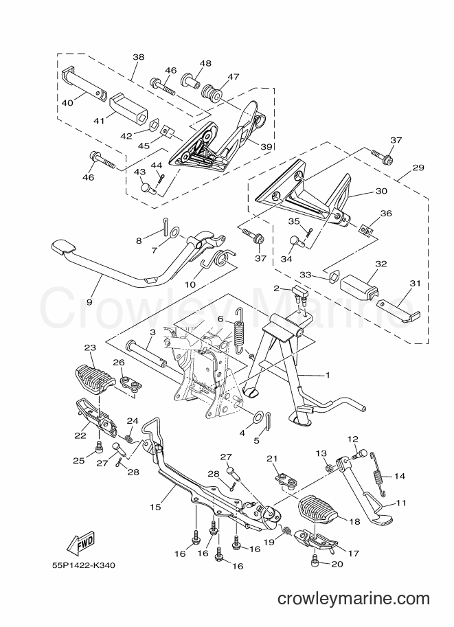 2014 Scooter T135HC - T135HC (55P6) [010] - STAND & FOOTREST