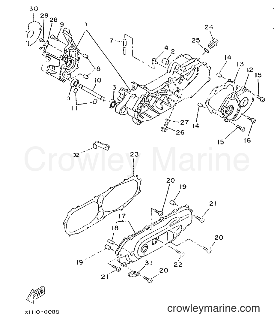 1996 Scooter CW50 - CW50 (4VV2) [999] - CRANKCASE
