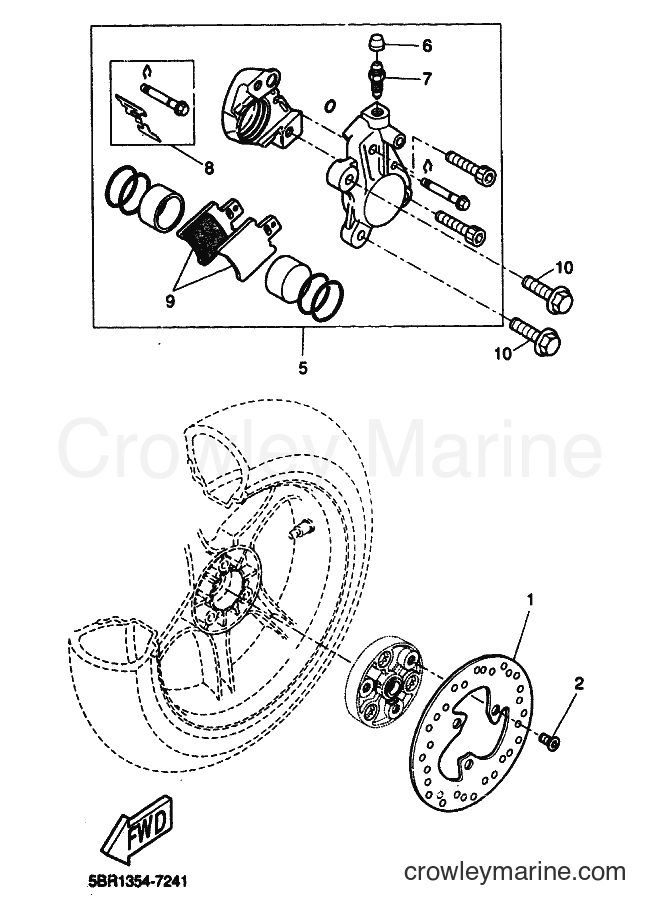 1999 Scooter YQ50 - YQ50 (5KH2) [010] - REAR BRAKE CALIPER