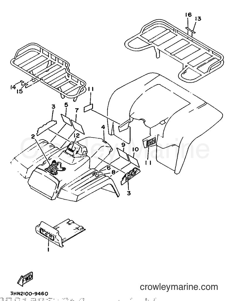 1989 ATV YFM350FW - YFM350FW (3HN2) [999] - EMBLEM & LABEL 1