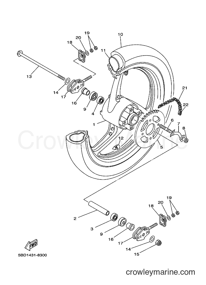 1998 Maxi-Scooter STR126A - STR126A (5BD1) [010] - REAR WHEEL 2