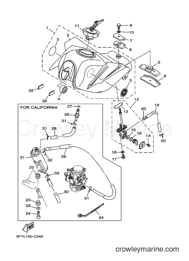 2004 Dirt Bike TW200E - TW200E (5FYN) [010] - FUEL TANK