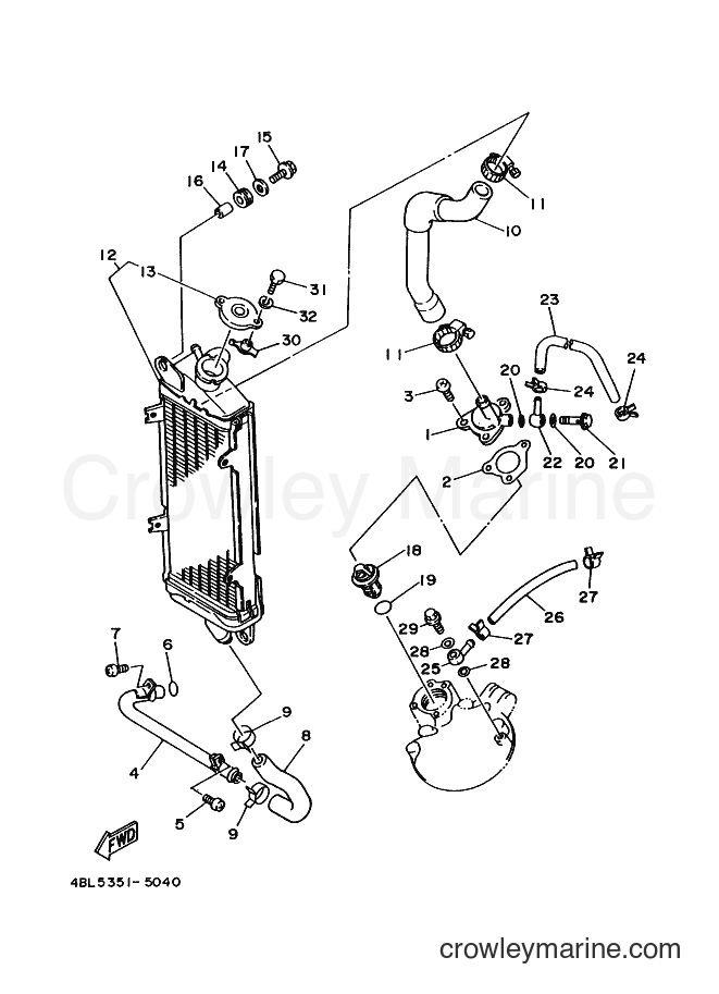 2000 Dirt Bike DT125R - DT125R (4DJA) [010] - RADIATOR & HOSE