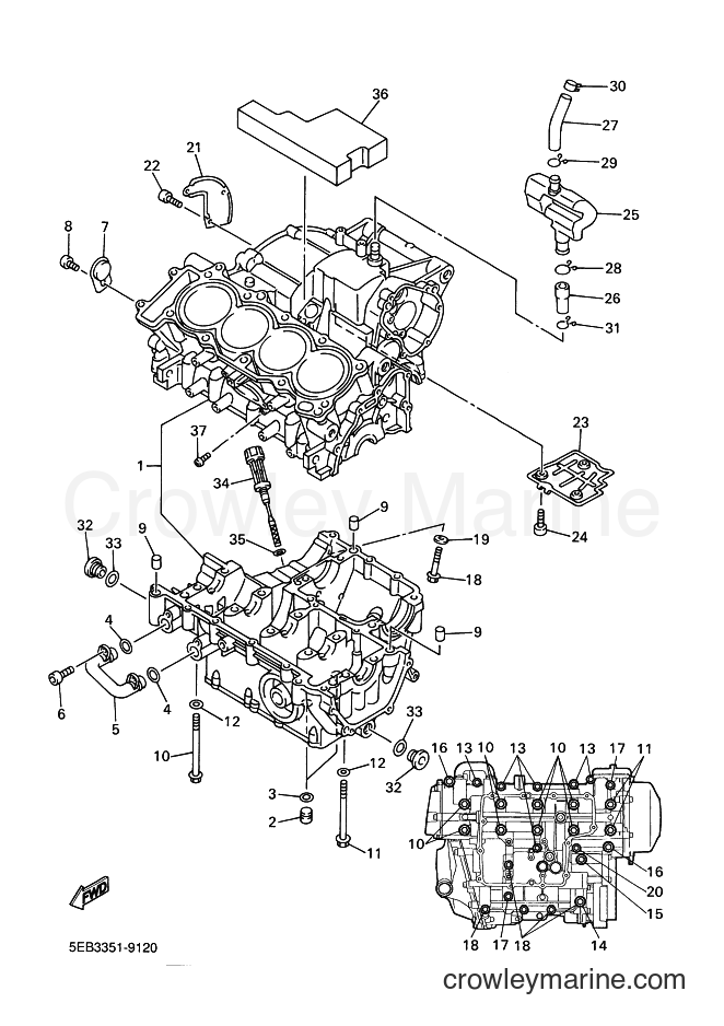 1999 Sport Bike YZF-R6 - YZF-R6 (5EB2) [030] - CRANKCASE