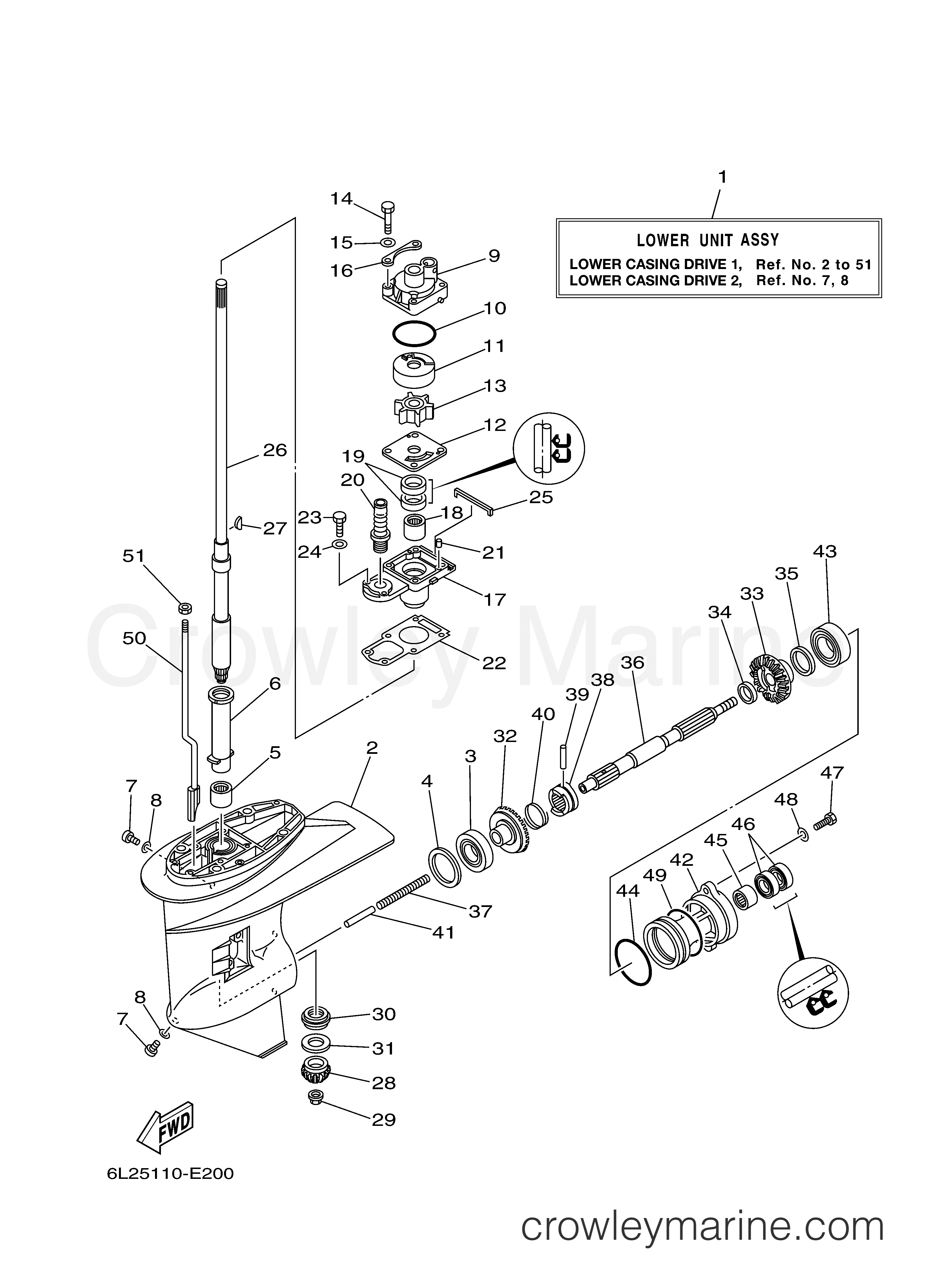 Yamaha Motors 25ELR - LOWER CASING DRIVE 1