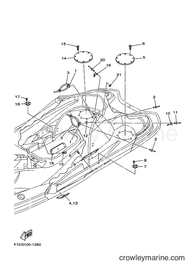 Yamaha Motors JET FOR SV1200 (68X1) [01B] - STERN LOCKER