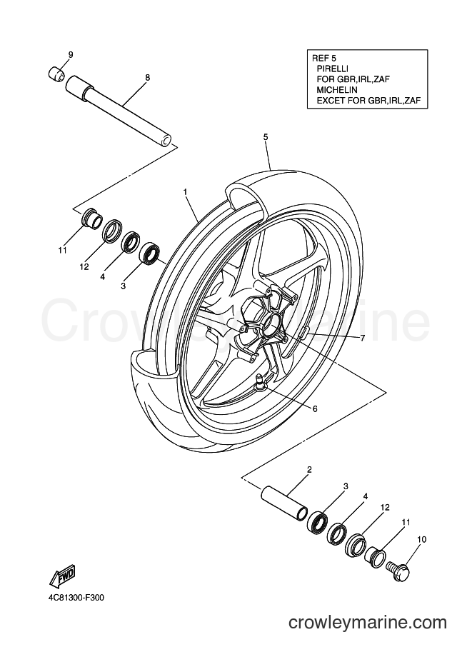 2007 Sport Bike YZF-R1 - YZF-R1 (4C81) [050] - FRONT WHEEL