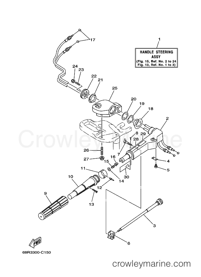 Yamaha Motors F8CMH (68T3) [040] - STEERING