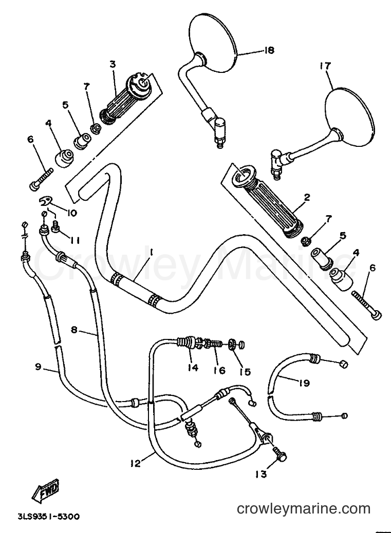 Yamaha Motors XV250 (3LU4) [999] - STEERING HANDLE & CABLE