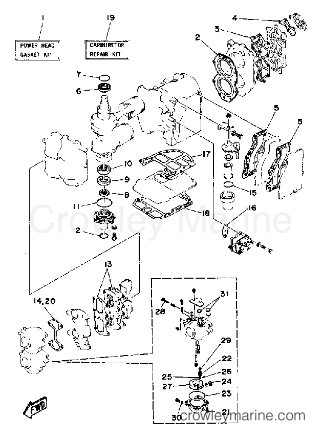 Yamaha Motors CV40ELD - REPAIR KIT 1