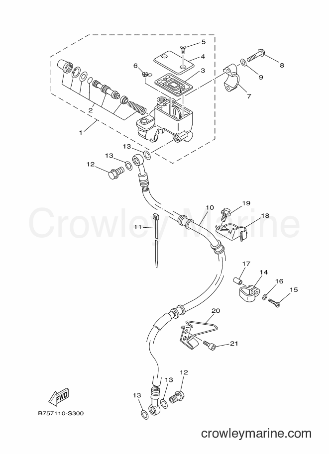 2018 Dirt Bike TW200E - TW200E (B75C) [010] - FRONT MASTER CYLINDER