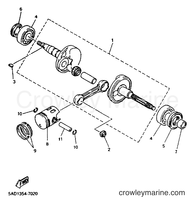 2001 Scooter YN50M - YN50M (5MRG) [010] - CRANKSHAFT & PISTON