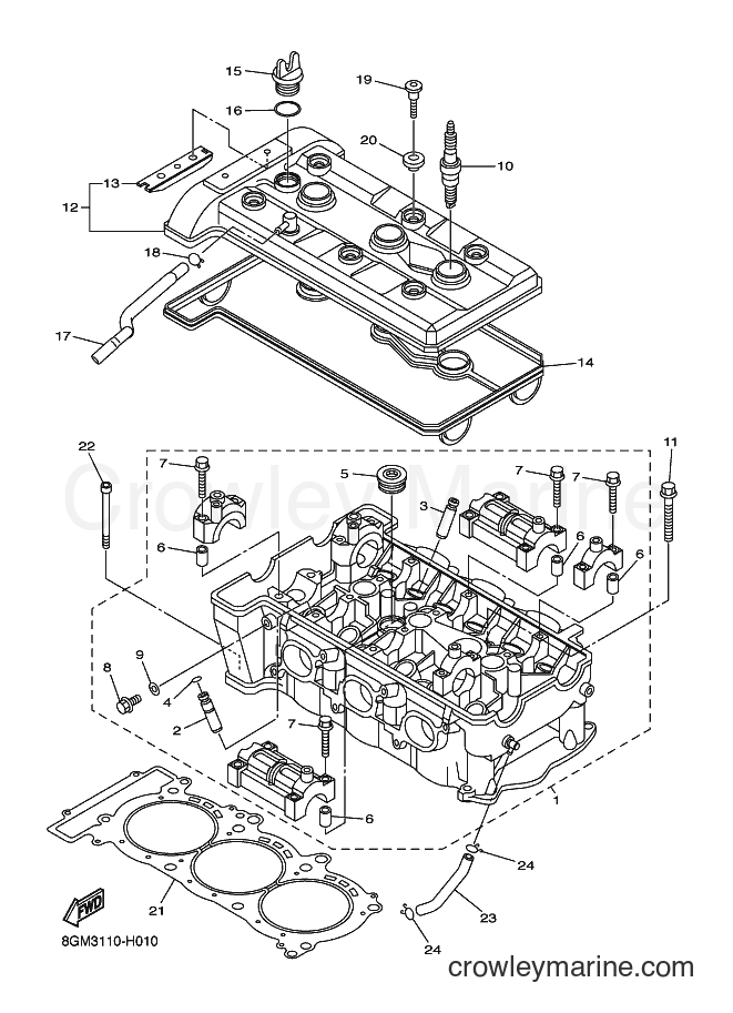 2009 Snowmobile RS10STGT - RS10STGT (8HE3) [020] - CYLINDER HEAD