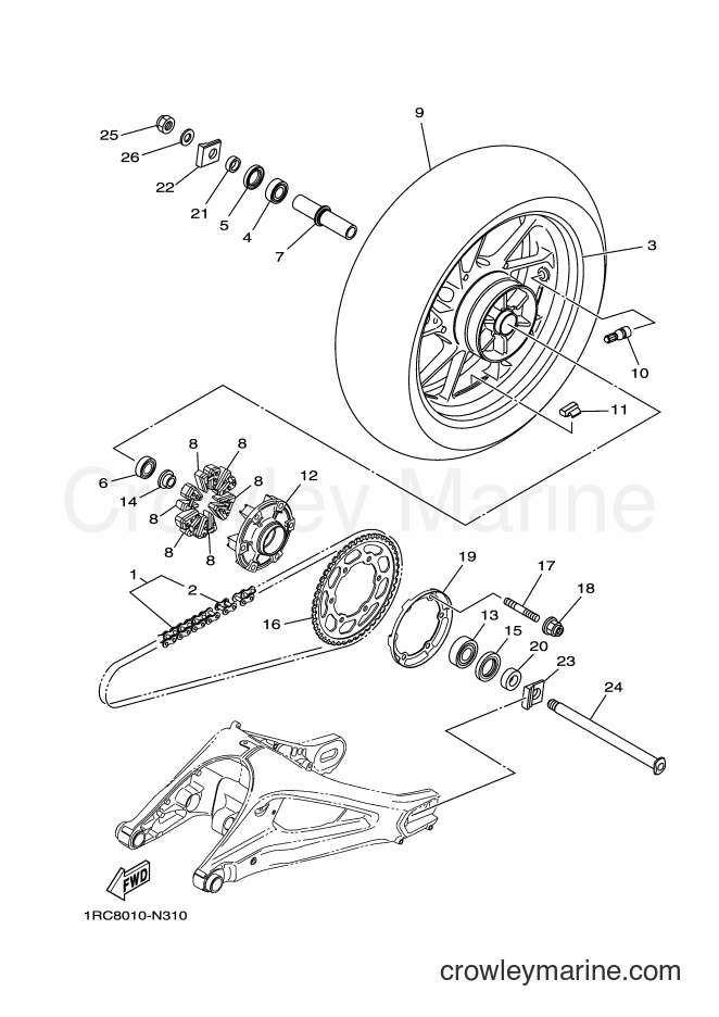 Yamaha Motors MT-09A (2DRC) [010] - REAR WHEEL