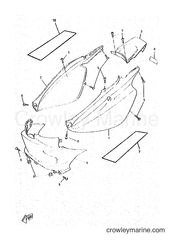 1998 Scooter CW50RSP - CW50RSP (4URG) [010] - SIDE COVER