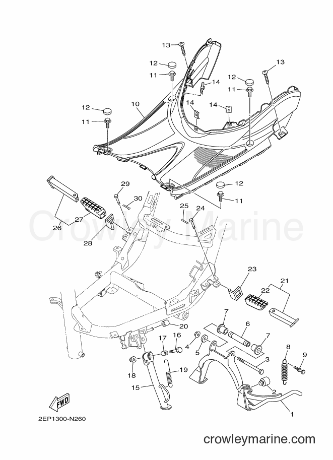 2014 Scooter XC115S - XC115S (2EP2) [020] - STAND & FOOTREST
