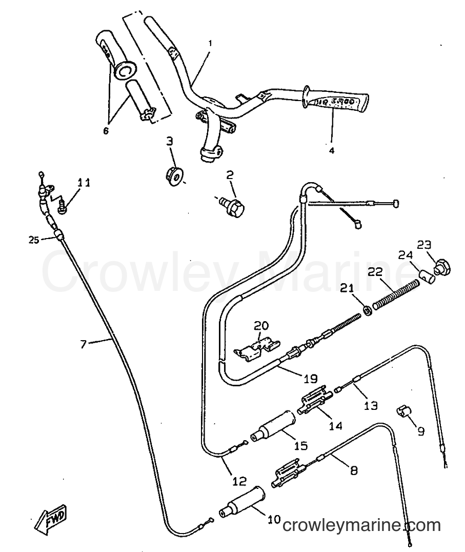 Yamaha Motors CW50RSX (5CD3) [010] - STEERING HANDLE & CABLE