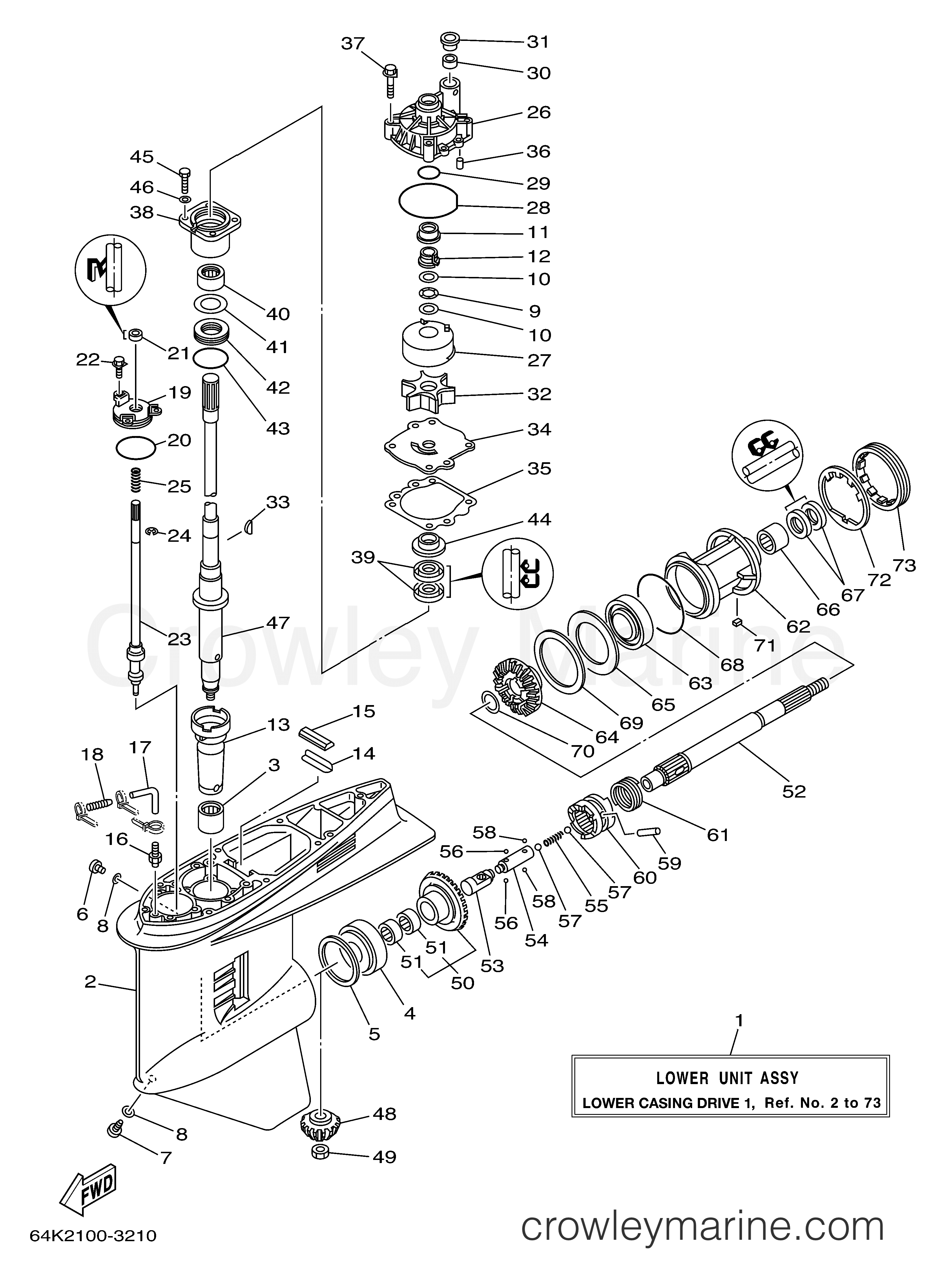 Yamaha Motors 150TXR - LOWER CASING DRIVE 1