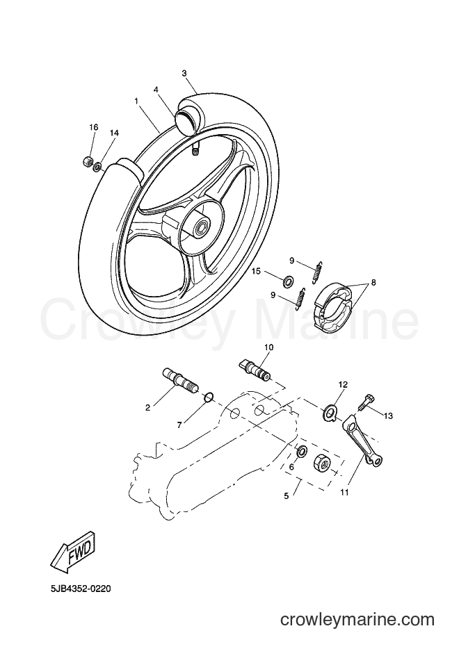 2003 Scooter YH50 - YH50 (5XS2) [030] - REAR WHEEL