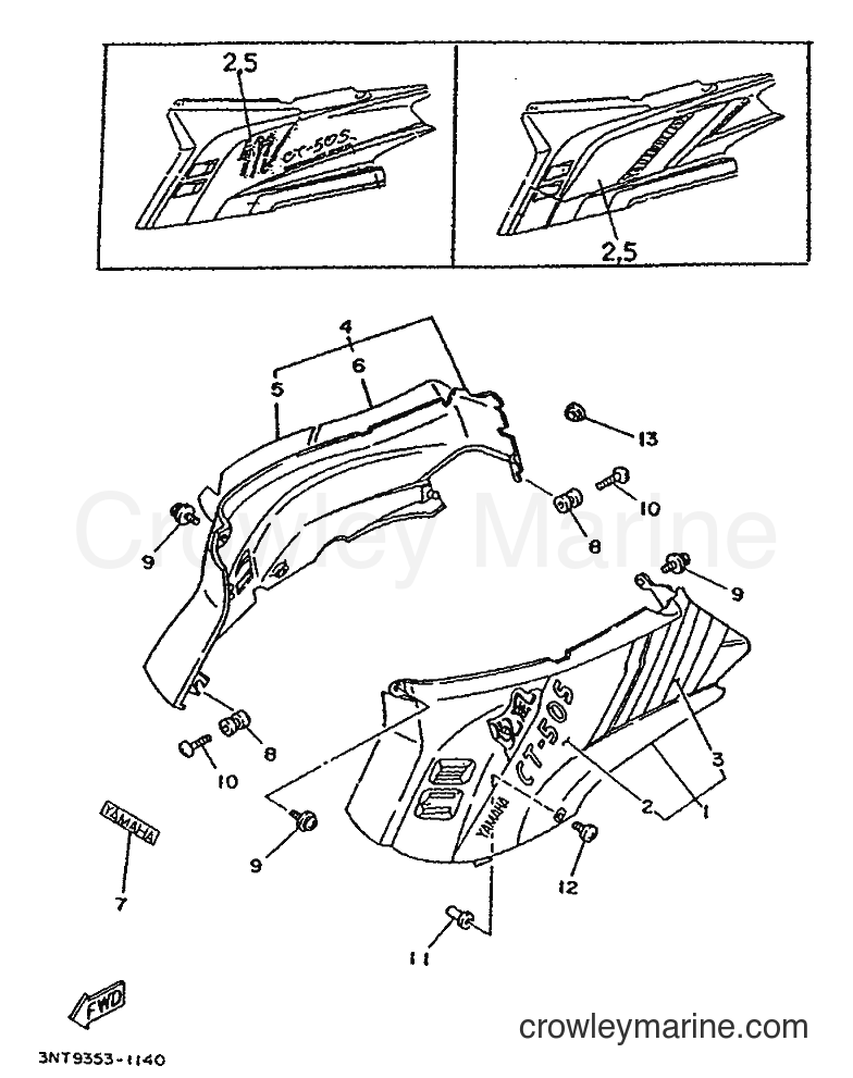 1993 Scooter CT50S - CT50S (3NT9) [999] - SIDE COVER & OIL TANK