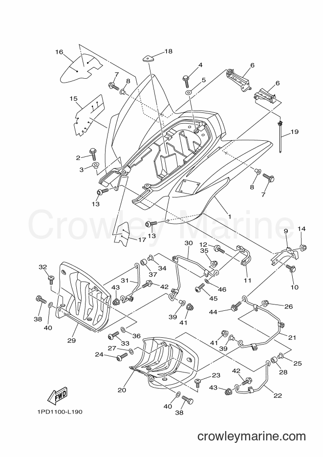 2012 ATV YFZ450 - YFZ450 (1PD2) [010] - REAR FENDER