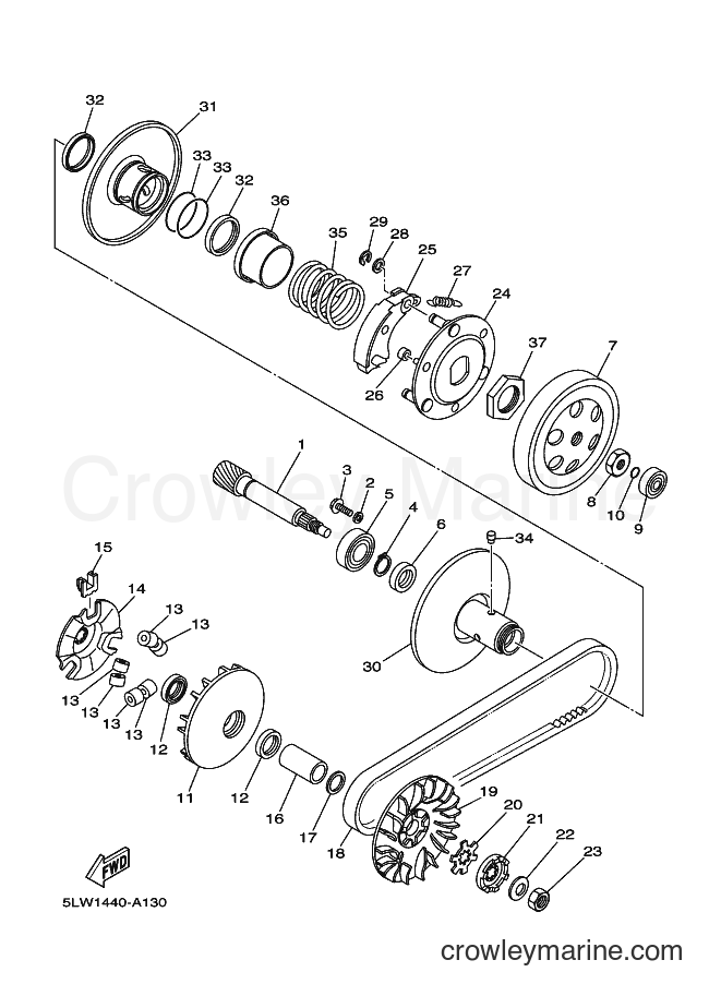 2003 Scooter AT115 - AT115 (5MX4) [010] - CLUTCH