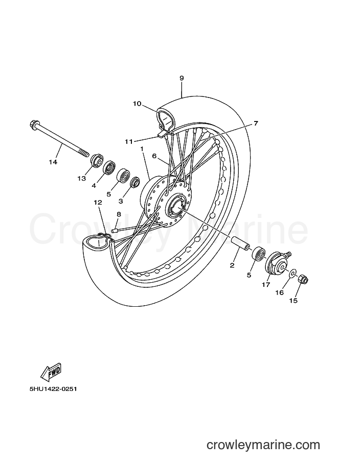 2000 Scooter T105SE - T105SE (5HU1) [010] - FRONT WHEEL