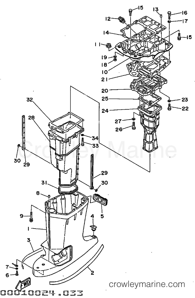 Yamaha Motors 100A (64W) [999] - UPPER CASING