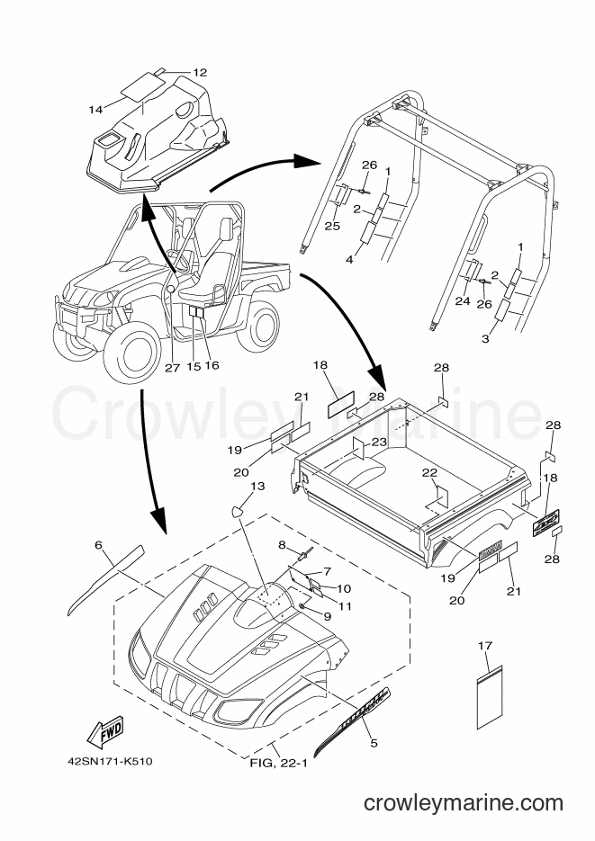2011 ATV YXR700F - YXR700F (42SR) [010] - EMBLEM & LABEL 1
