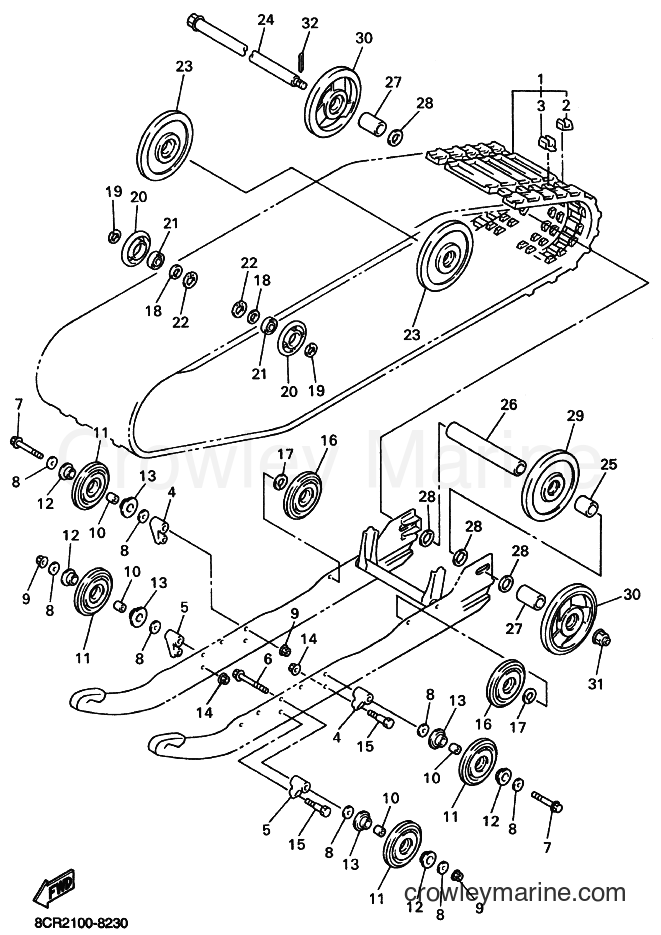 1998 Snowmobile VX700SX - VX700SX (8DU1) [020] - TRACK SUSPENSION 1