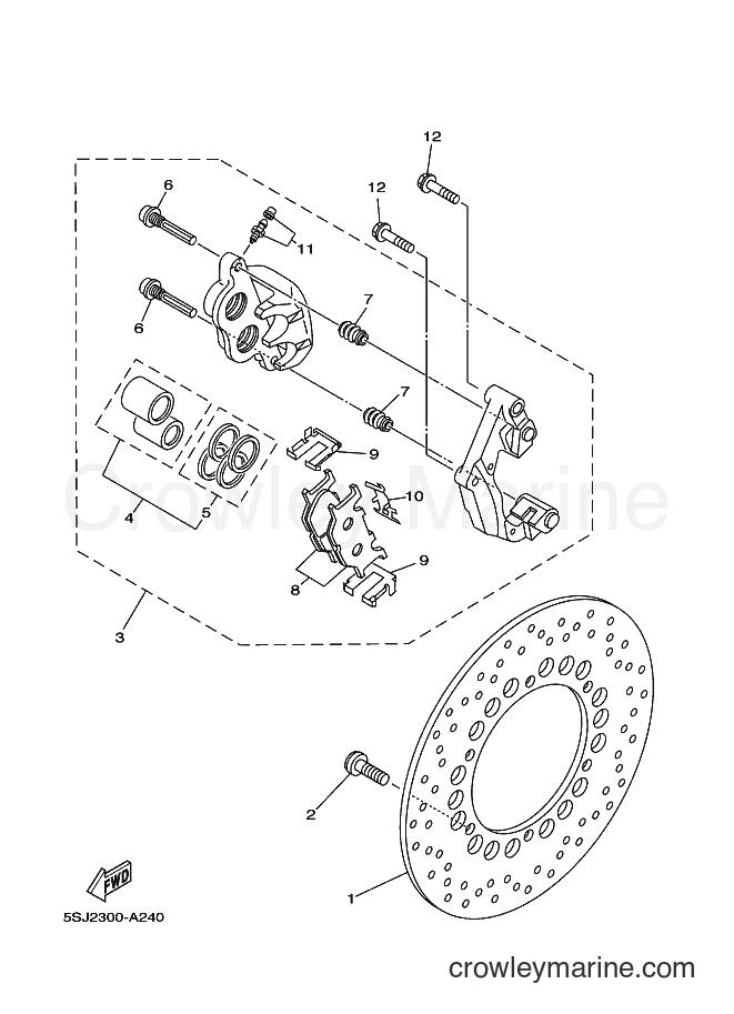 Yamaha Motors YP250A (5SJ5) [020] - FRONT BRAKE CALIPER