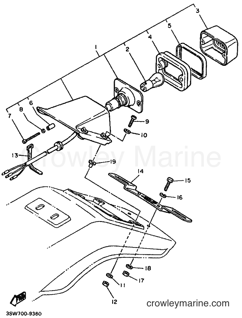 1990 Dirt Bike TT600 - TT600 (3SW2) [010] - TAILLIGHT